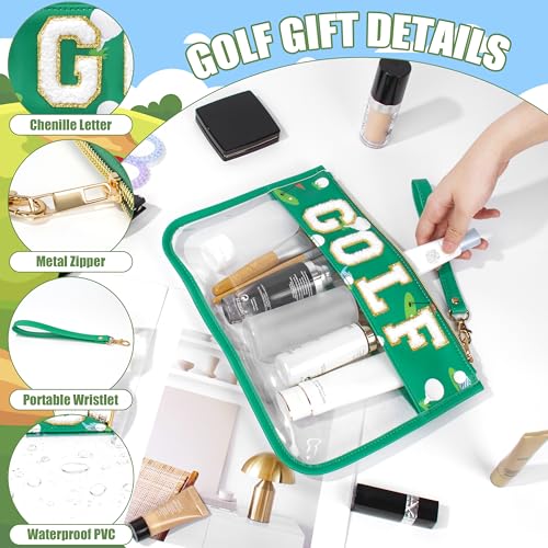 Clear Golf Makeup Bag with Chenille Letter Patch