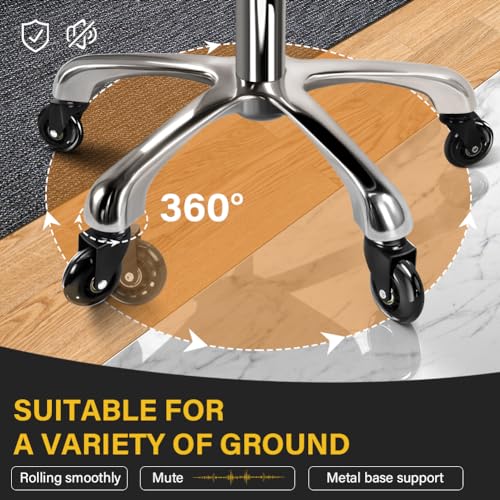 Heavy Duty Rolling Stool with Wheels Hydraulic Swivel Adjustable Rolling Chair Ergonomic Thick Leather Seat Stool Chair for Kitchen Drafting Lab Office Salon Message Stool ? Black