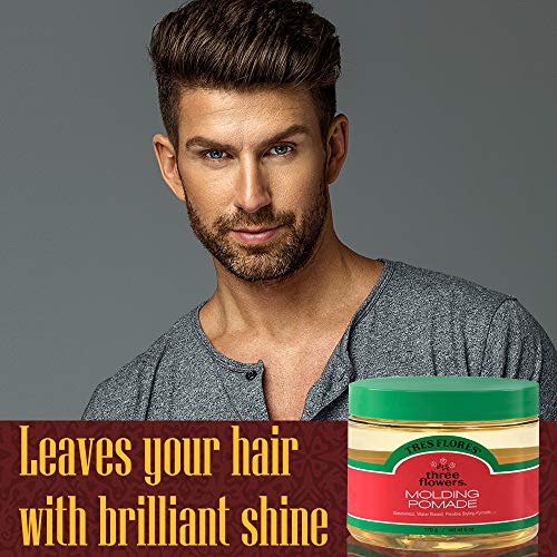 Tres Flores Molding Pomade Water-Based Hair Styling Cream, 6 Oz (2 Pack)