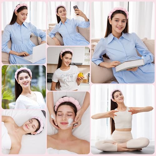 Spa Headband & Wristband Set for Face Washing & Skincare
