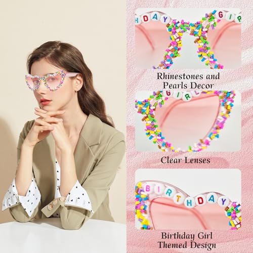 Birthday Girl Sunglasses Crown Set – Pink Glasses & Tiara