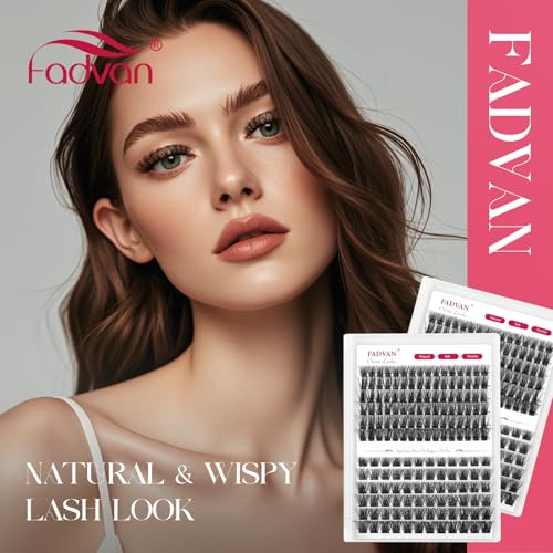 FADVAN Lash Clusters - 156PCS C-Curl Wispy Eyelash Extensions 10-16mm
