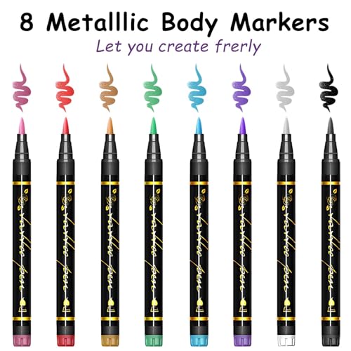 145 Piece Easter Face Paint Stencils & 8 Body Markers Set