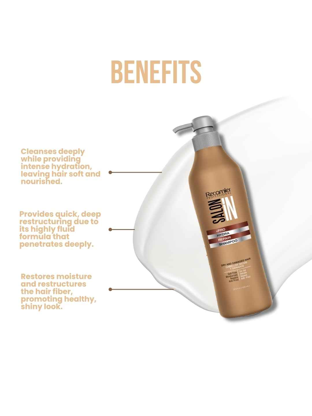 Salon in Hydra Repair Shampoo – 33.8 fl oz | Moisturizing & Strengthening for Dry, Damaged Hair