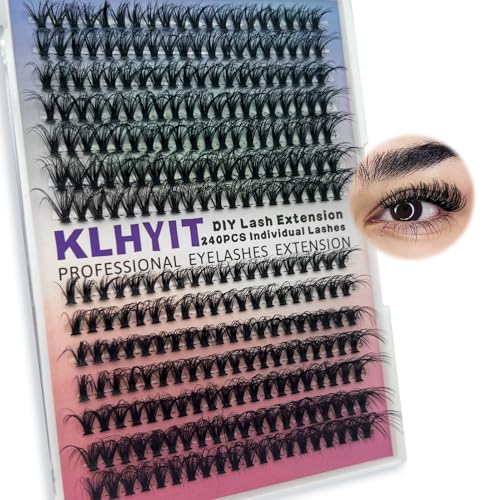 280PCS Cluster Lashes 40D Fluffy D Curl DIY Eyelash Extensions
