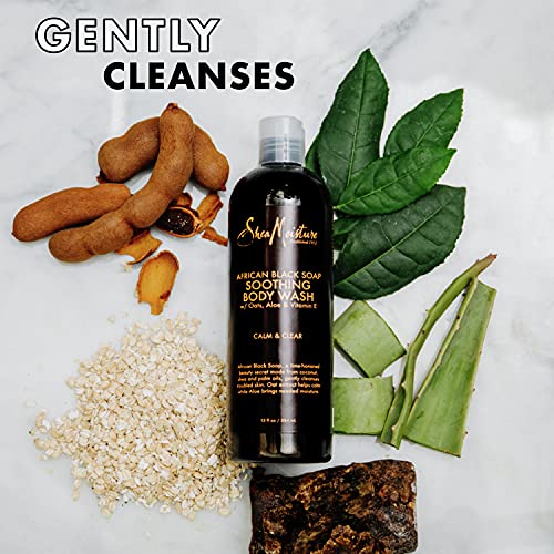 SheaMoisture Soothing Body Wash for Acne Treatment African Black Soap Paraben Free Body Wash 13 oz