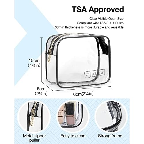 BAGSMART Toiletry Bag Hanging Travel Makeup Organizer with TSA Approved Transparent Cosmetic Bag Makeup Bag for Full Sized Toiletries, Large-Blck
