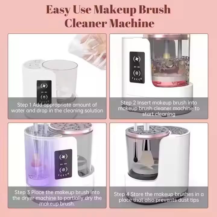 3-in-1 Electric Makeup Brush Cleaner & Dryer – USB Portable Tool