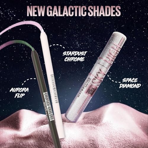 Maybelline Lash Sensational Sky High Glitter Mascara and Tattoo Studio Eyeliner Bundle, Includes 1 Mascara in Space Diamond and 1 Gel Eyeliner in Stardust Chrome for Glitter Eye Makeup