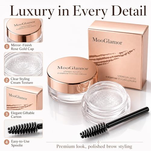 Stereo Eyebrow Styling Cream - Waterproof Clear Brow Gel with Brush