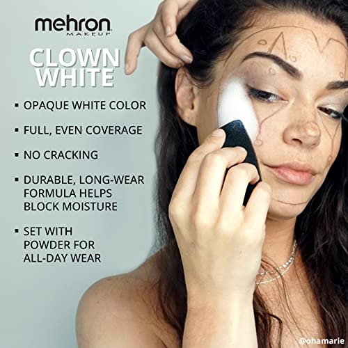 Mehron Clown White Professional Face Paint Cream 2.25 oz
