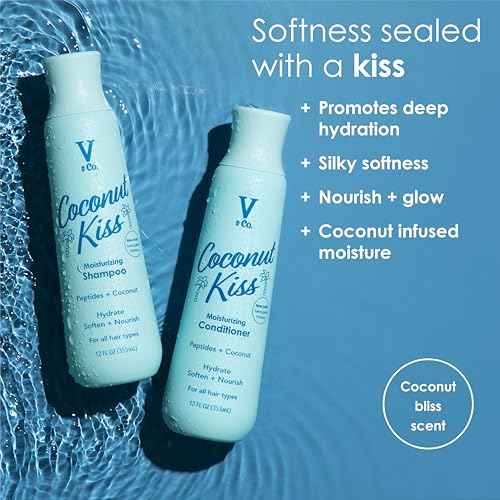 V&CO. Beauty Moisturizing Conditioner 12 Oz. - Sulfate Free, Color Safe, and Gentle Formula with Peptide Technology Boosting Hydration for Dry, and Color Treated Hair