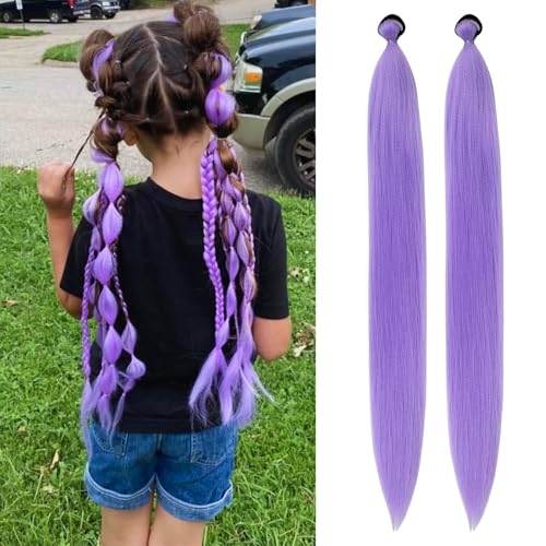 Light Purple Braiding Hair Extensions for Festivals & Cosplay - Pack of 2