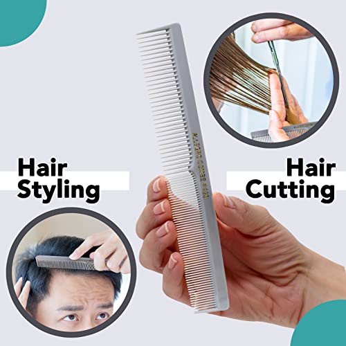 Allegro Combs 420 Hair Stylist Barbers Cutting Combs Beard Comb Mustache Mens Women Toddler Boys Braiding Hair Parting Usa 3 Pc. (Gray)