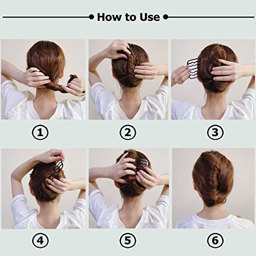 Metal Hair Side Combs Set - 7 Pc Hair Fork Pins for Buns & Updo