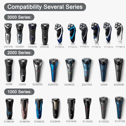 SH30 Replacement Heads Compatible with Philips Norelco Series 3000, 2000, 1000 Shavers, SH30 Blades for Philips Norelco 3900, 3600, 2400 Shaver, 3 Pieces Pack