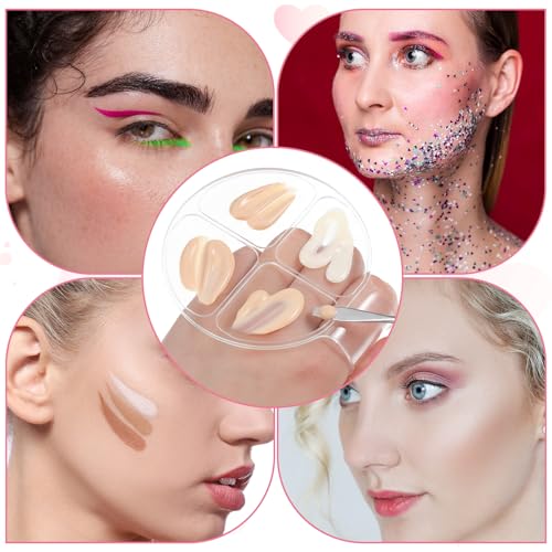 2-Piece Clear Acrylic Makeup Palette Set with Mixing Sticks