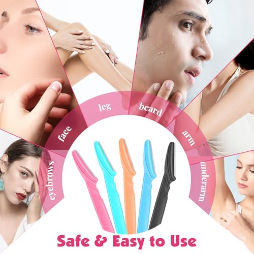 100 Pcs Eyebrow Razors for Women & Men - Colorful Facial Shavers