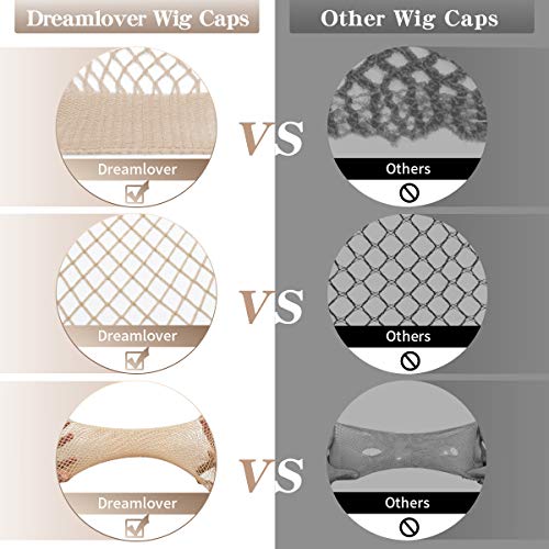 Dreamlover Hair Net for Long Hair, Mesh Wig Caps for Women, Natural Nude, 2 Pieces