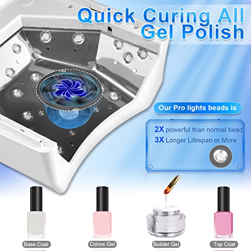 IMENE 72W Cordless UV LED Nail Lamp with Fan - Fast Gel Curing
