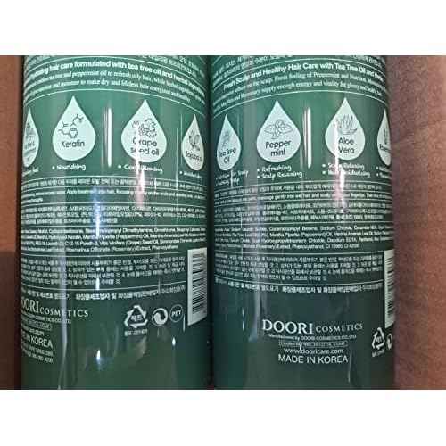 Daeng Gi Meo Ri - Shampoo and Treatment Set with Tea Tree Oil, Aloe Vera, Refreshing Feel for Oily Hair, Moisturizing for Dry Hair, Mild Cleansing Effect, 1000ml