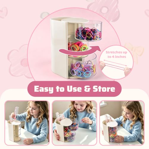 933-Piece Girls Hair Accessories Set with Organizer - Beige