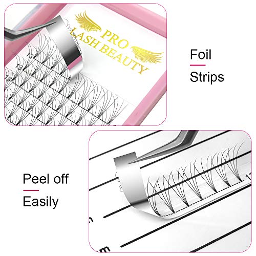 Premade Fans Eyelash Extensions 4D-D-0.10-15 Short Stem Premade Volume Eyelash Extensions .07 .10 C D Curl Pre made Lash Fans 9 to 20 mm Volume Lash Extensions (4D-D-0.10,15mm)