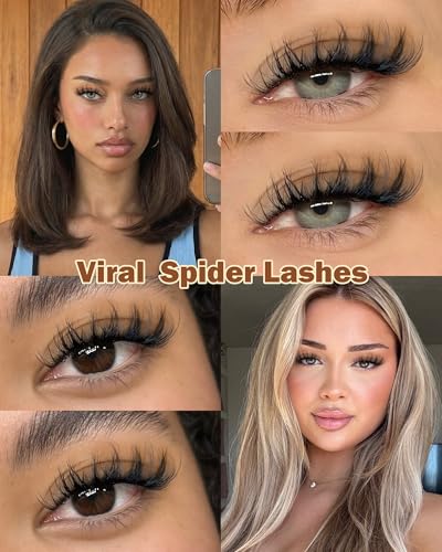 Spider Breeze D Curl Lash Clusters, 8-16mm Wispy Eyelash Extensions