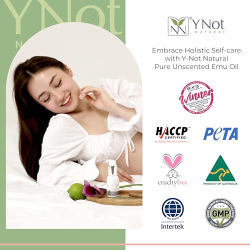 Y-Not Natural Ultra Pure Australian Emu Oil - Luxury, Hospital Grade Emu Oil 100ml | Free Range Aboriginal Omega 3, 6 & 9 Oil - The Ultimate Moisturizer for Skin, Hair, Nails, and Scalp