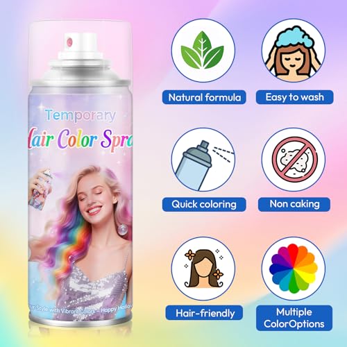 Blue Temporary Hair Color Spray - Washable & Safe for All Ages