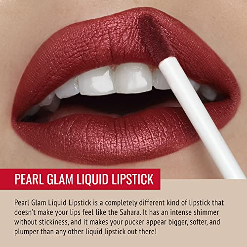 Runway Rogue ¡®Showtime¡¯ Brick-Red Pearl Glam Shimmer Long Wear Liquid Lipstick Bundle with ¡®Get the Look¡¯ Matte Garnet-Maroon Designer Liner Lip Liner