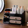 Aveniee Makeup Organizer with Drawers, Large Bathroom Countertop Organizer for Vanity, Desk Cosmetics Storage for Perfume Brushes Skincare Eyeshadow Lotions Lipstick-Black