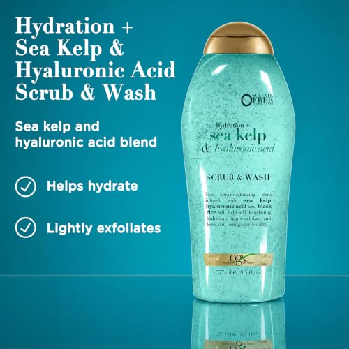 OGX Sea Kelp & Hyaluronic Acid Body Scrub, 19.5 Fl Oz