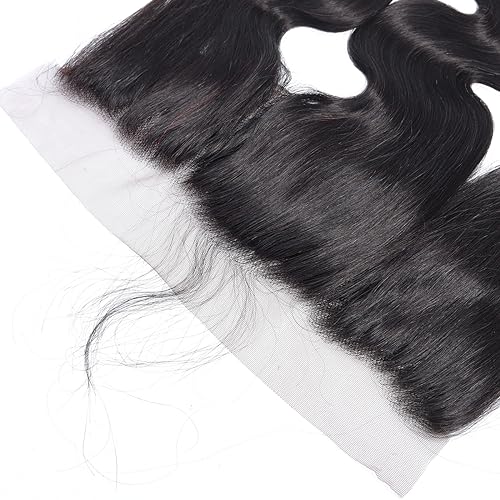 RESACA 24 Inch Body Wave HD Lace Frontal Human Hair 13x4 Transparent Swiss Lace Front 150 Density Ear To Ear for Women 100% Unprocessed Brazilian Virgin Human Hair (Nature Black Color)