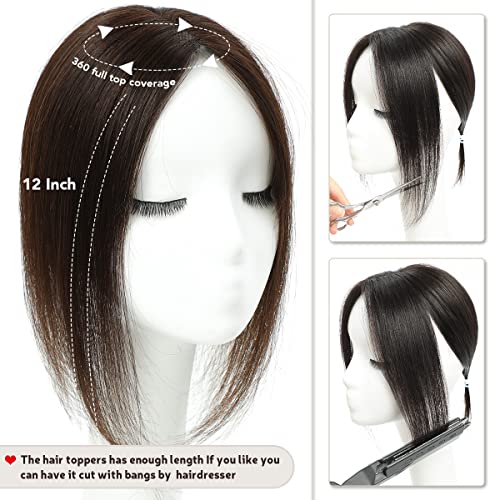 Aimeolyn Human Hair Toppers for Women, 12 inch