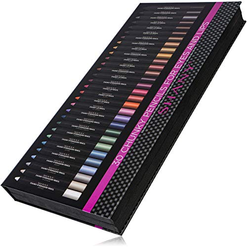SHANY Chunky Makeup Pencils Set - 30 Eyeshadow, Eyeliner & Lip Liners