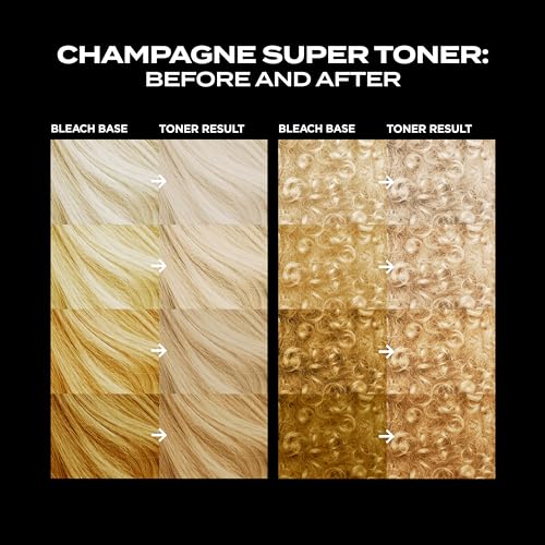 BLEACH LONDON Champagne Super Toner Kit - Yellow Brass Removing, Color Depositing Formula For Champagne Blonde Base, For Blonde Hair & Post Bleached Hair, Vegan, Cruelty Free, Ammonia Free