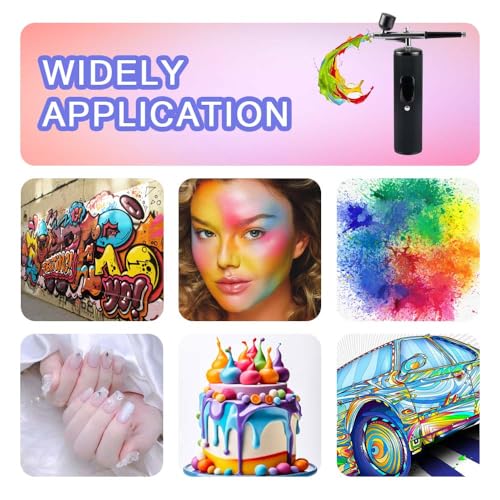 48PSI Airbrush Kit with Compressor, 0.3mm Nozzle & 4000mAh Battery
