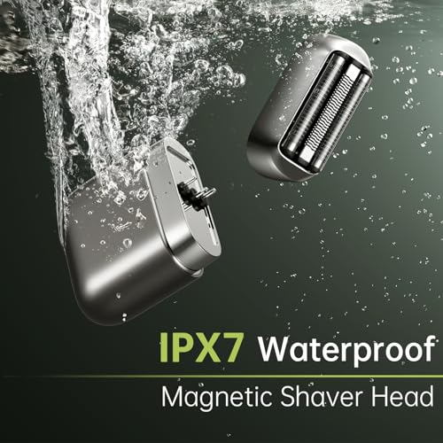 VNU Alloy Body Foil Shaver, Mini Pocket Shaver for Travel, Electric Razor for Men Face Beard, IPX7 Waterproof & 60-Day Standby, Gift for Men/Husband/Dad (Dark Gray)