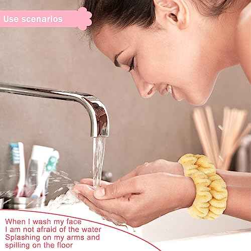 8pcs Wrist Bands for Washing Face, Absorbent Face Washing Wristbands, Microfiber Women's Spa Wrist Towels, Stretchy Wash Band for Man Children, Prevent Water from Spilling Down Your Arms