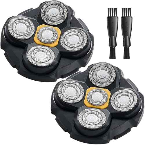 2PCS Head Shaver Replacement Heads for Microtouch Titanium Head Shaver MTTTBHS, 2 Cleaning Brush