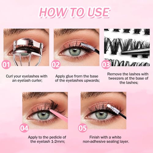 DIY Eyelash Clusters Kit - 100D 120D 150D with Bond & Seal