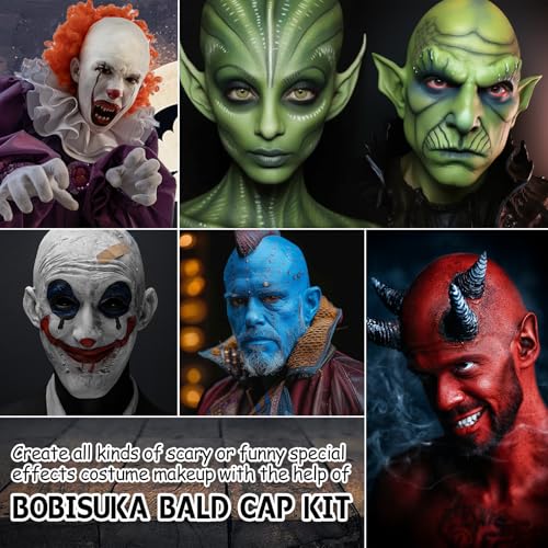 Bald Cap Makeup Kit with Greasepaint & Latex
