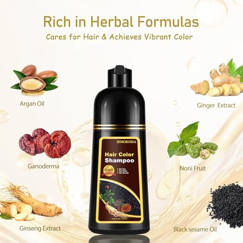 GURKOOYD Silver Gray Hair Dye Shampoo - Instant Color & Shine
