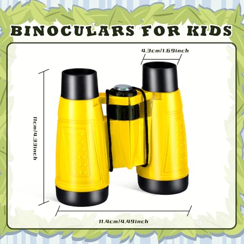 Libima 24 Pcs Binoculars for Kids Educational Compact Kids Binoculars with Neck String Toddler Binoculars for Boys Girls Learning Bird Watching Camping Hiking Travel Safaris Birthday Gifts (Black)