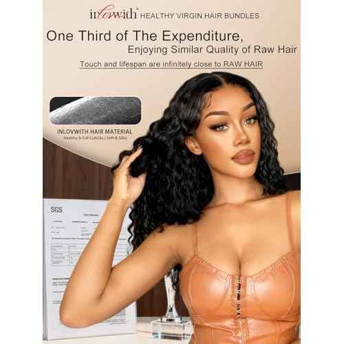 inlovwith Deep Wave Bundles Human Hair, Selected Healthy Curly Human Hair Bundles 100% Unprocessed Brazilian Virgin Hair Wet and Wavy (3 Bundles, 22 24 26 Inches)
