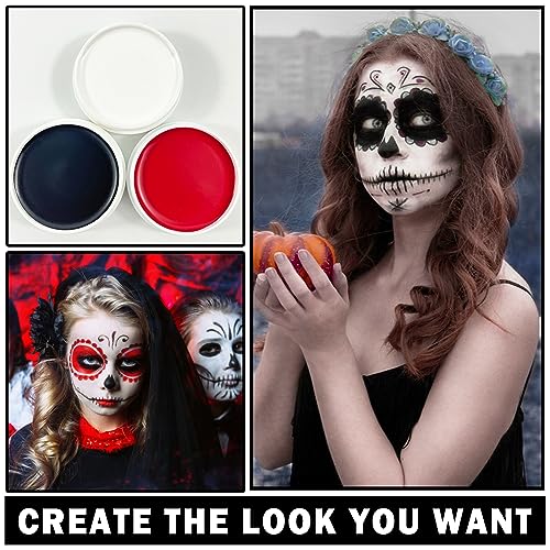 Clown Makeup Kit - Black White Red Face Paint Set