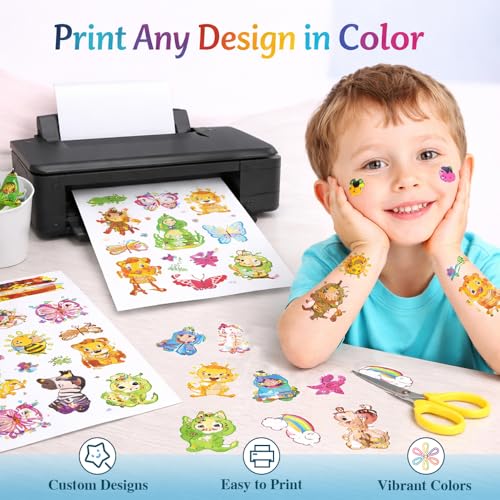 Glow In The Dark Temporary Tattoo Paper - 5 Sheets Inkjet