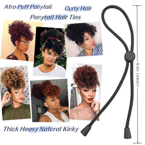 Adjustable Hair Ties for Thick, Curly Hairstyles - Afro Puffs,