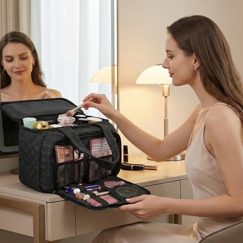 SMONT Large Makeup Organizer Toiletry Bag for Women Travel